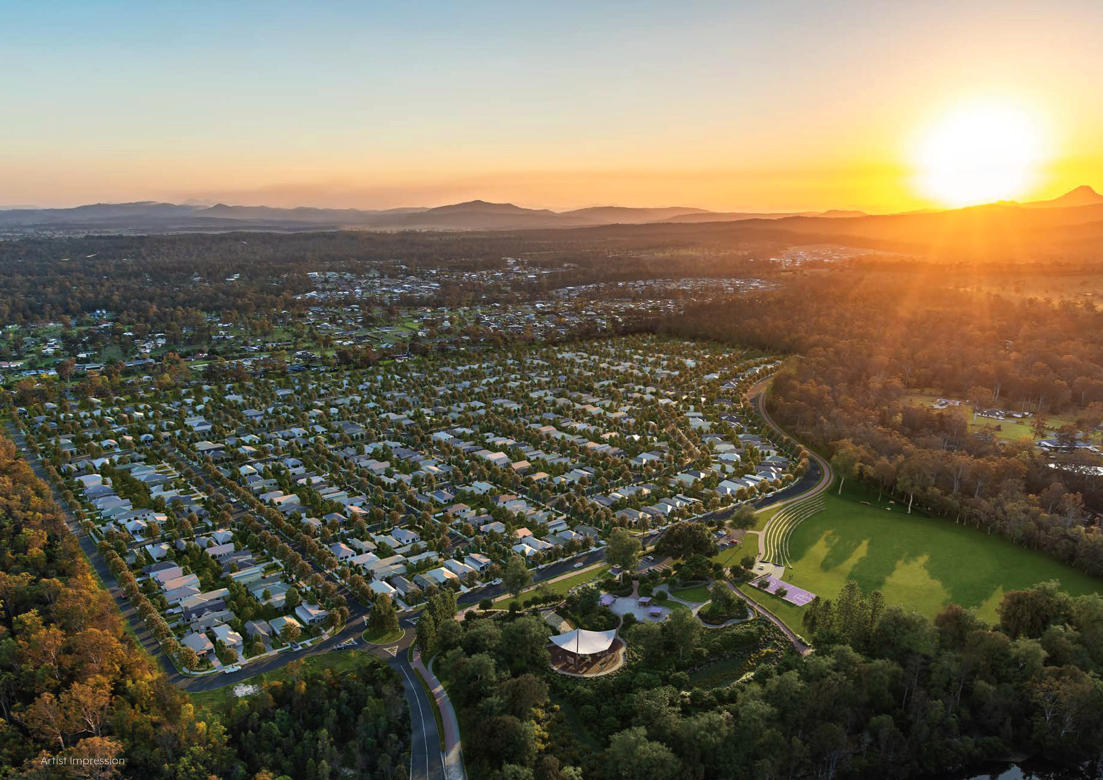 Lot 1054 Pebble Creek Estate South Maclean Qld over view Dron